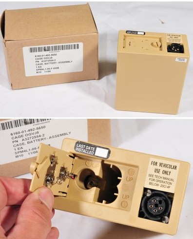Unicor Military Radio Battery Assembly for PRC-117G or PRC-150 modern radios NOS Hold-up battery 6160-01-492-5650 A3272554-2