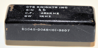 crystal filter CTS Knights CF 455kHz BW 1KHz  80045-0046-101-3507