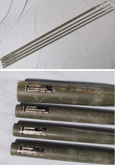 Harris APX50 2-30MHz 400W HF Whip Antenna, Mounts on AT-1011(U) type Bases 4-sections approx 12 feet long 12006-5029-01