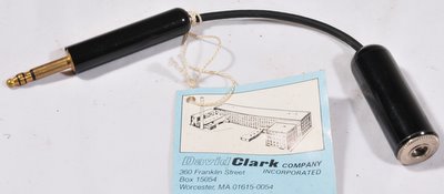 David Clark audio adapter cable unused