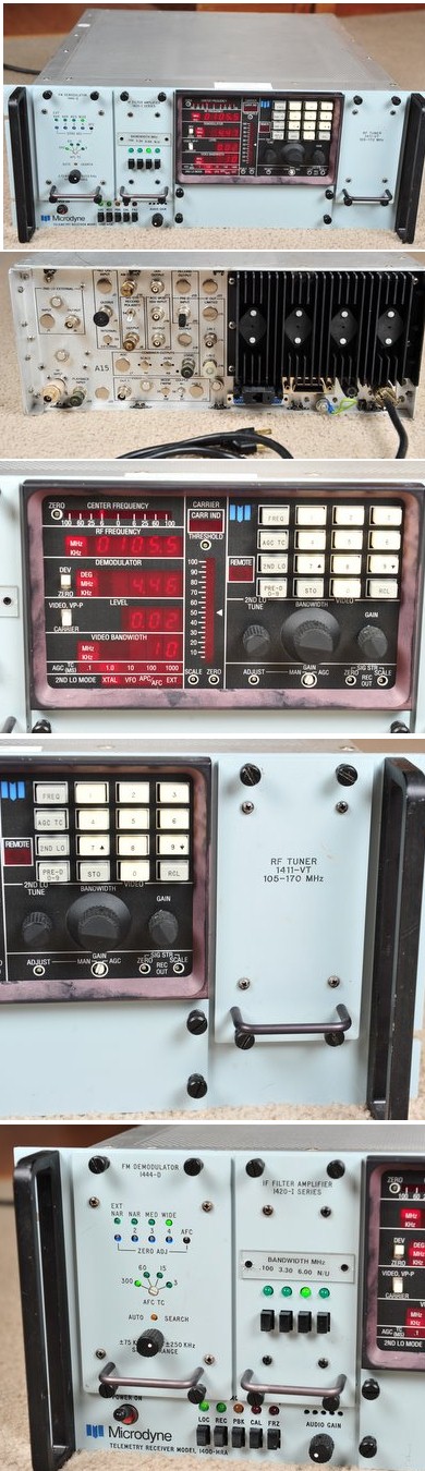 Microdyne 1400 MRA Telemetry Receiver with very desirable FM Demodulator, 3 IF Filters, and 105-170MHz Tuner