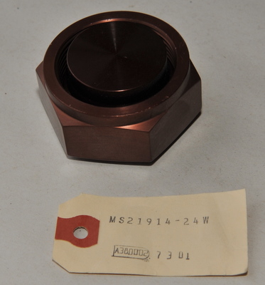 Aircraft Hydraulic end caps aluminum MS21914-24W NOS