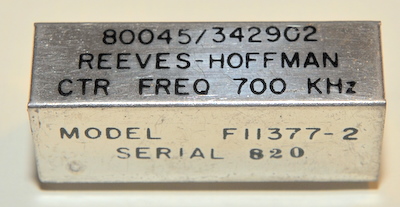 crystal filter 700 KHz model F11377-2 Reeves-Hoffman