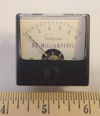 D.C. MILLIAMPERES 0-15, Panel Meter