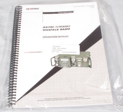 Harris AN/PRC-117F(V)(C) Manpack Radio Operation Manual 10515-0109-4100 new