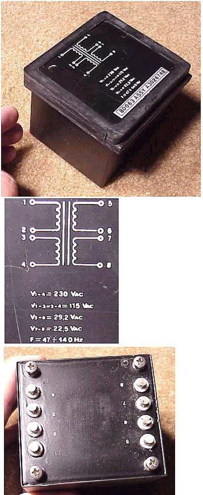 Mil. Spec. un-used Power Transformer 29.2 VAC